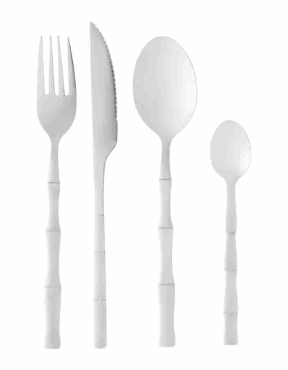 Faqueiro 16 Peças De Aço Inox Bambu Elegant