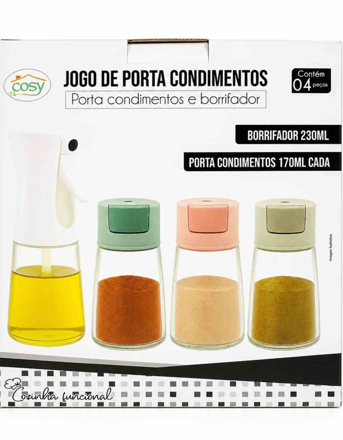 Jogo de Porta Condimentos e Borrifador 4 ...