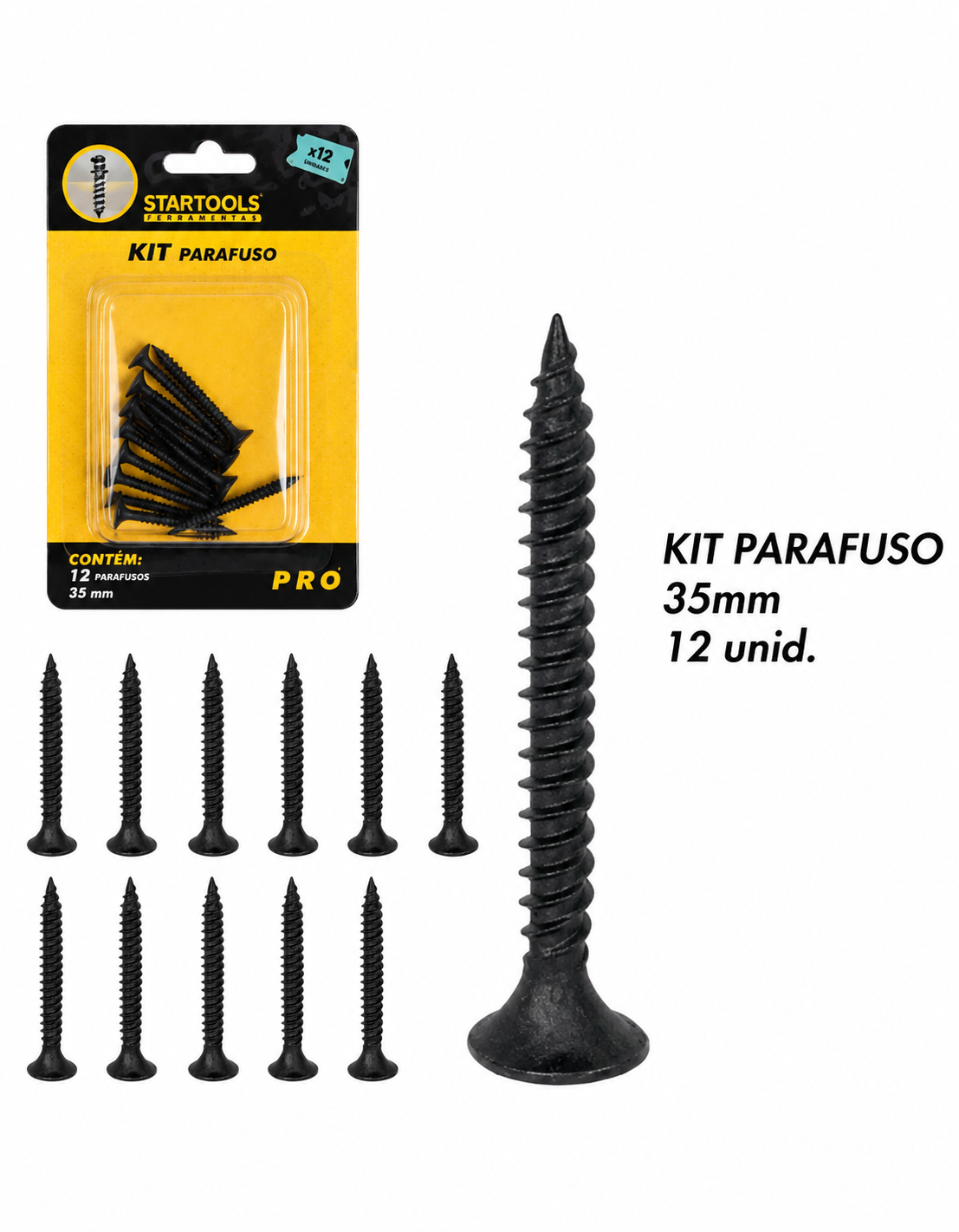 Kit Parafuso C/12 peças 35mm