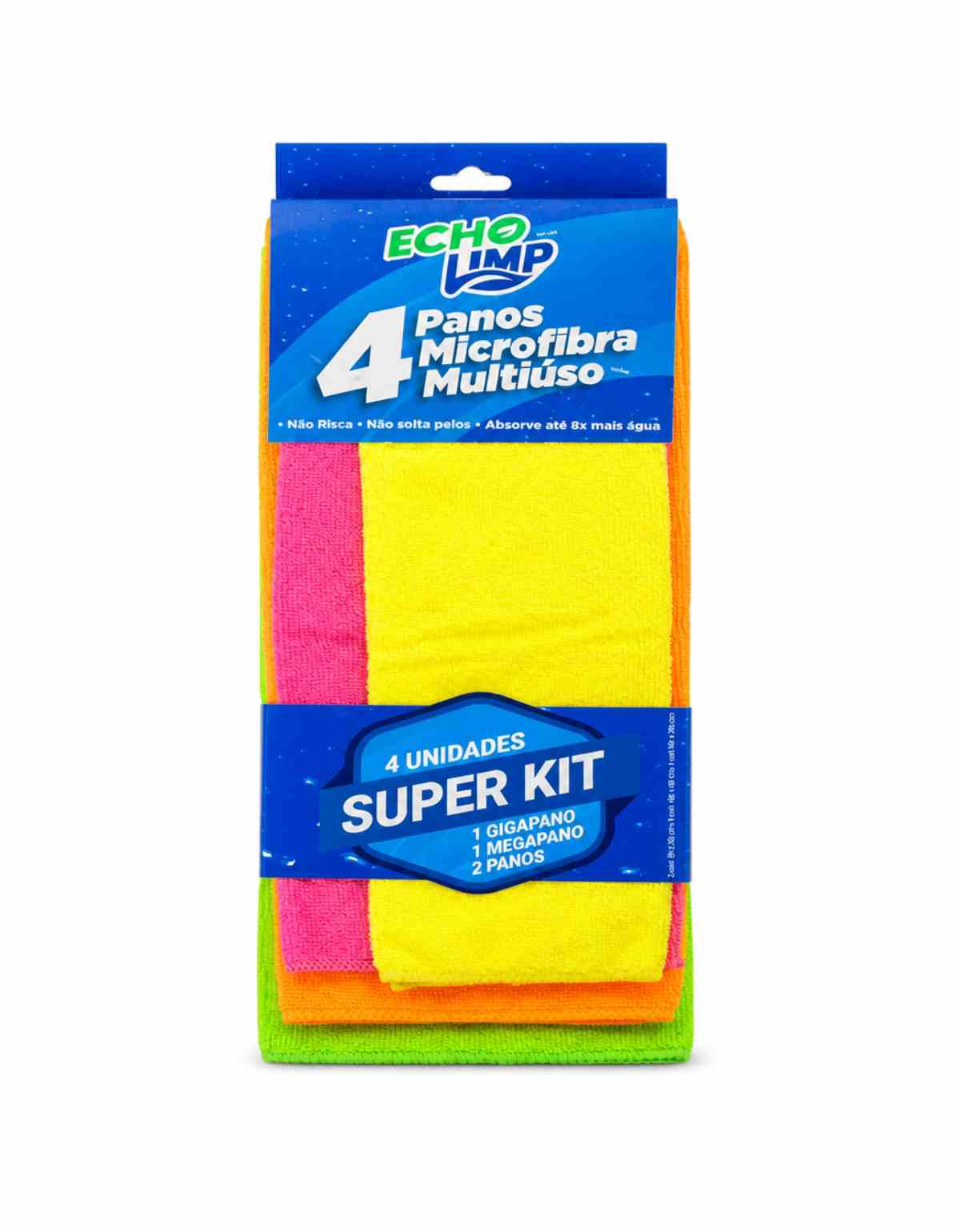 Kit 4 Panos Microfibra Multiuso 