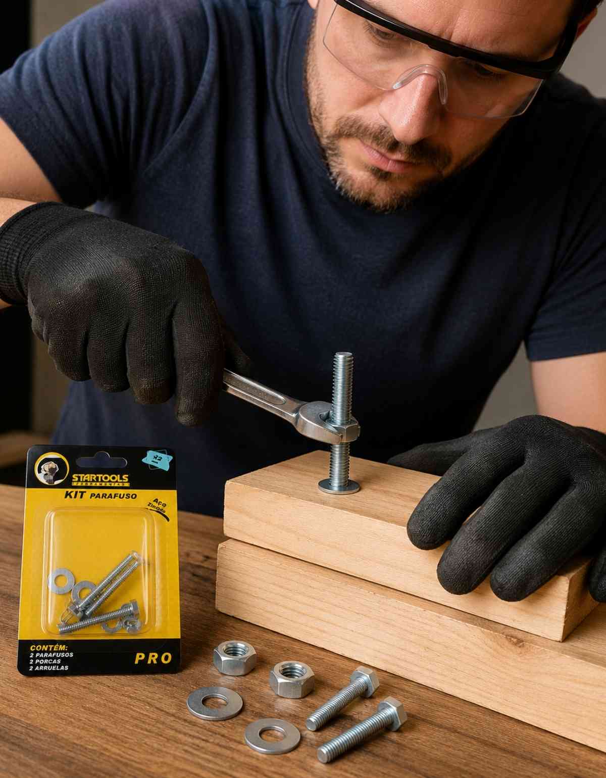 Kit parafuso com porca c/6 peças 44mm