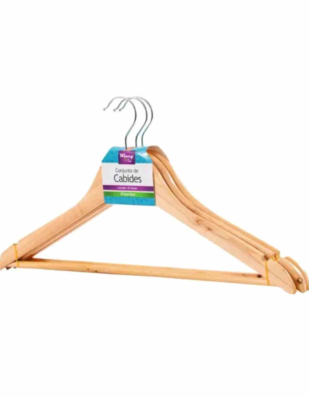 Conjunto de Cabides Madeira  3 Peças