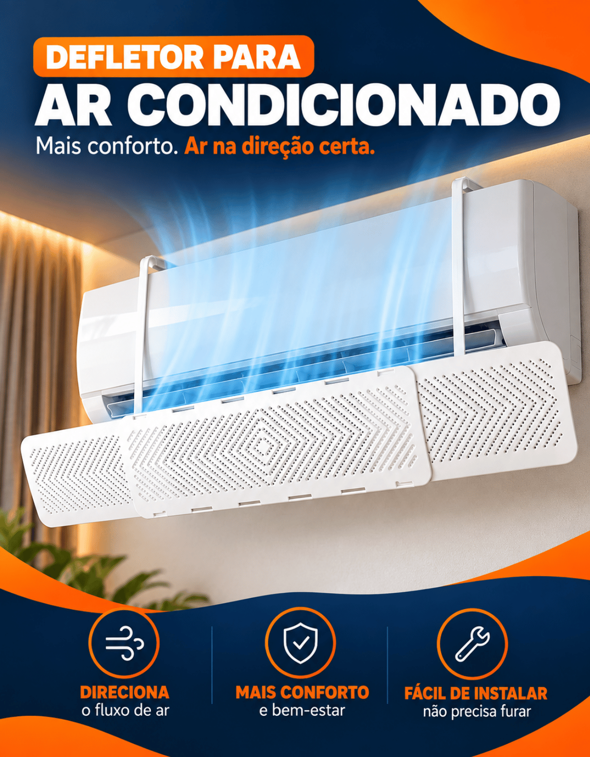 Defletor Ar Condicionado Split Universal ...