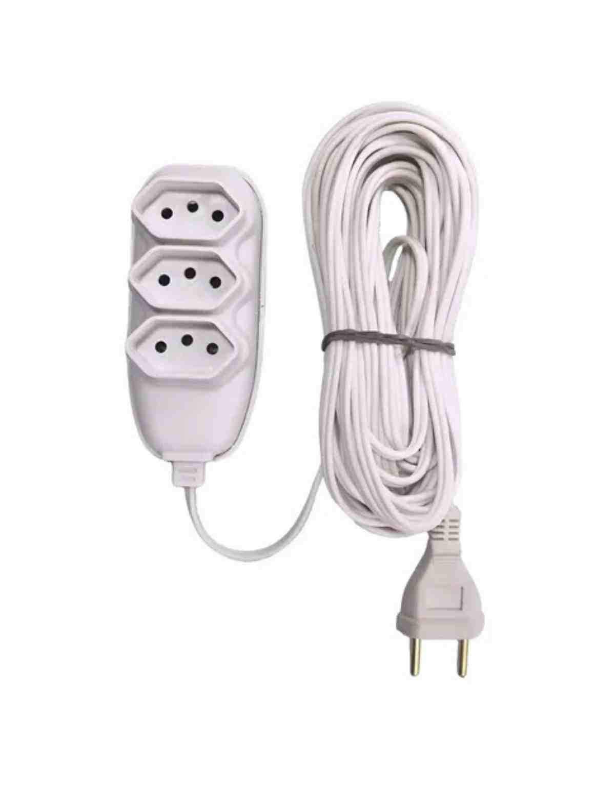  Extensão Pratica 3 Tomadas  10M Branco