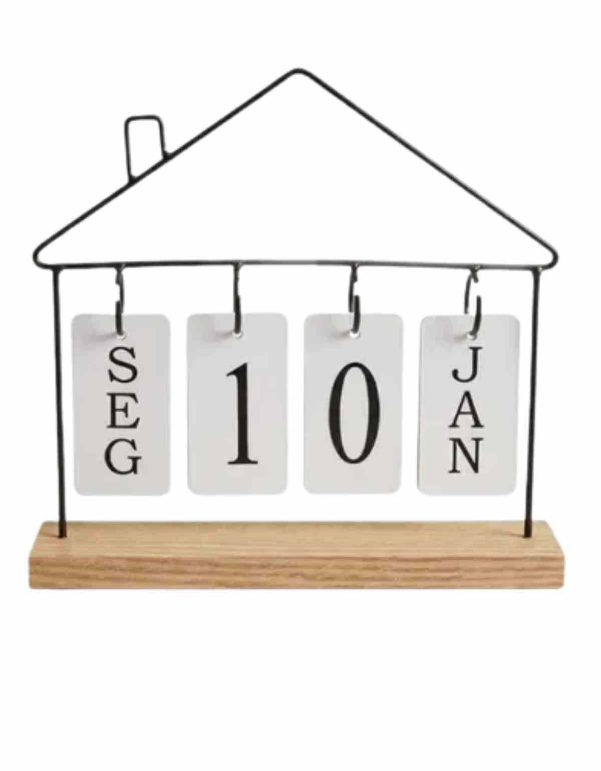 Calendário Decorativo de MDF e Metal