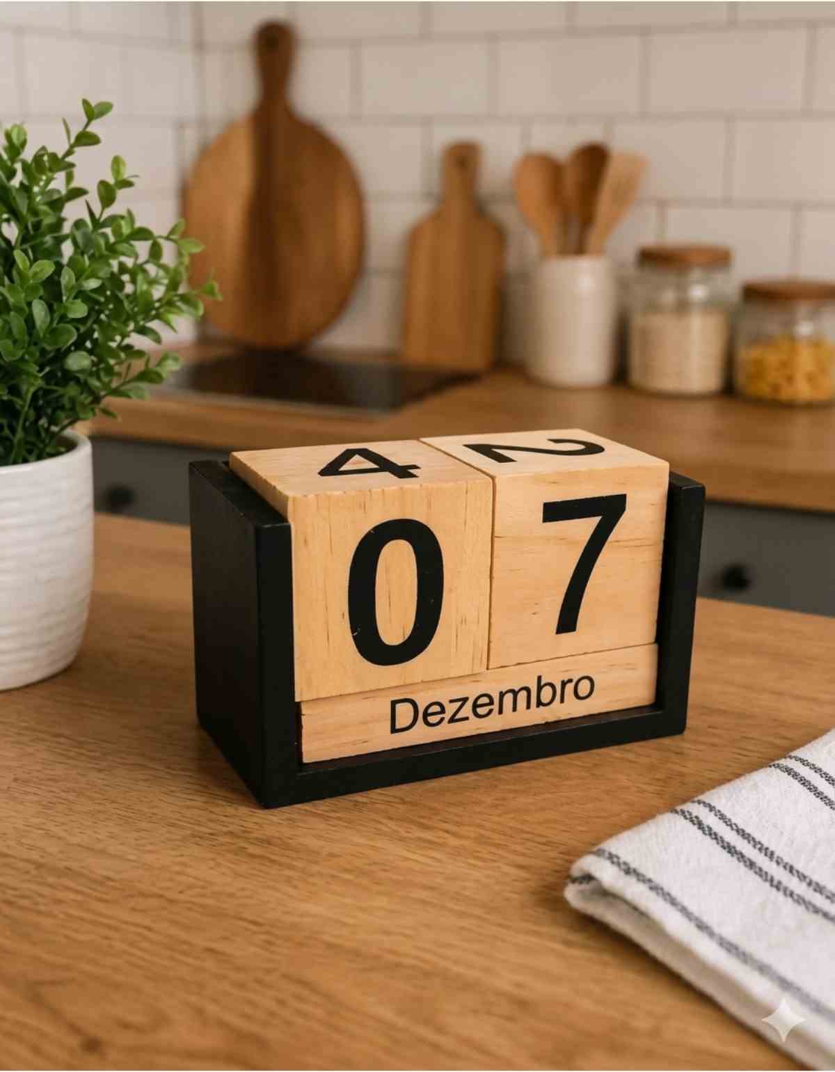 Calendário Decorativo de mesa MDF 